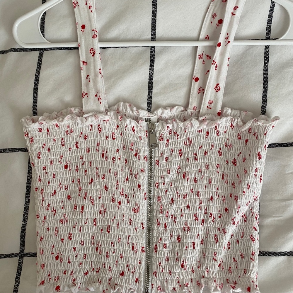 PacSun Pink & White Zip Up Top